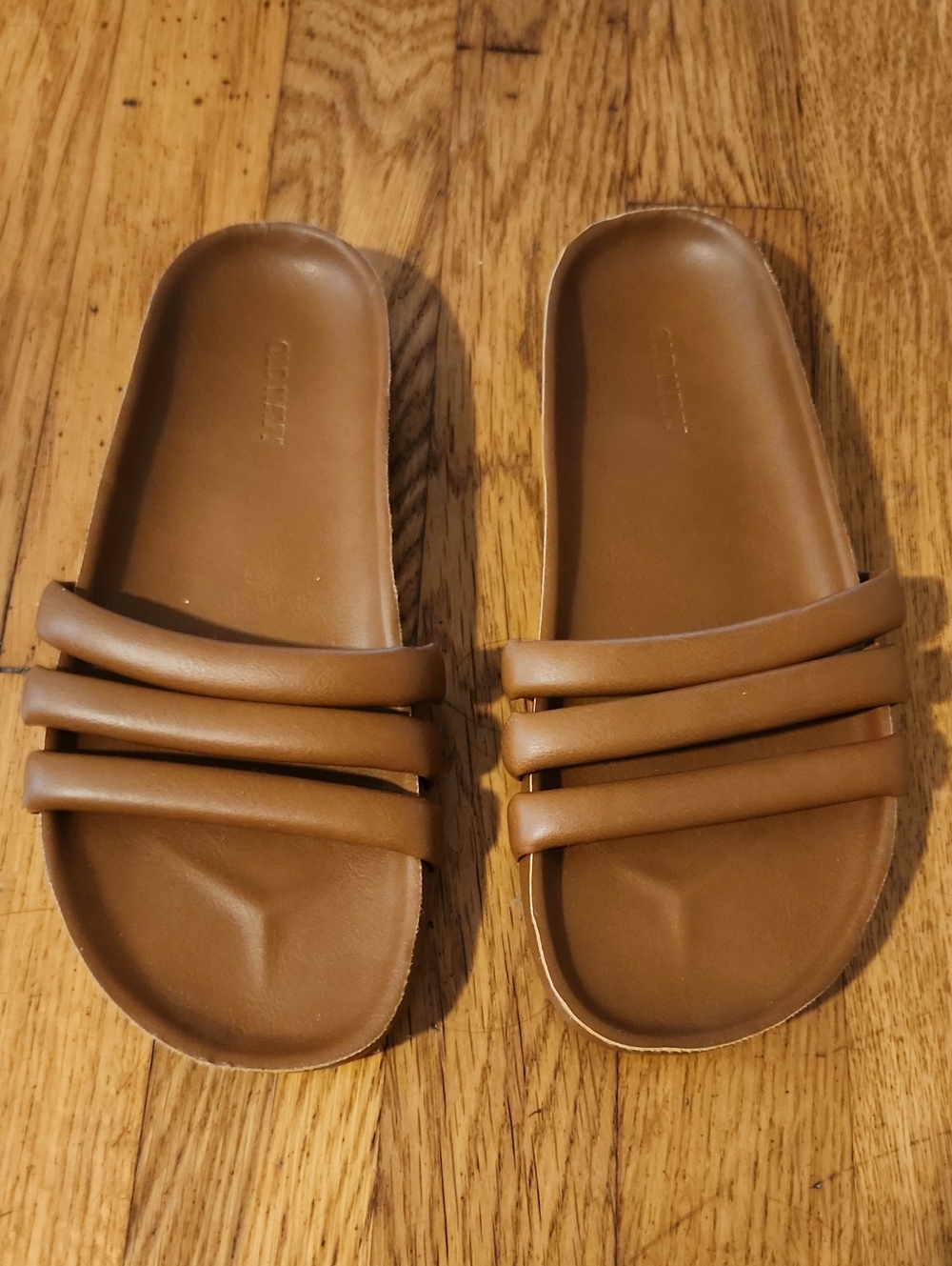 Womans, New  Old Navy Brown Triple-Strap Slide Sandals